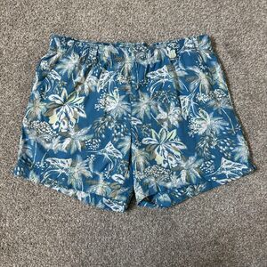 Columbia Swim Trunks Mens Medium Blue PFG Tropical Print Mesh Lined Quick Dry